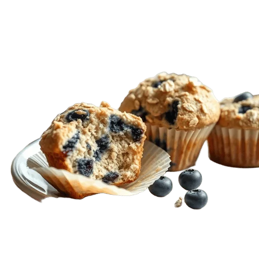 High-Fiber Blueberry Oat Muffins